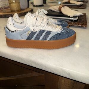 Never worn Adidas samba atmos Denim Sneakers with Gum Sole